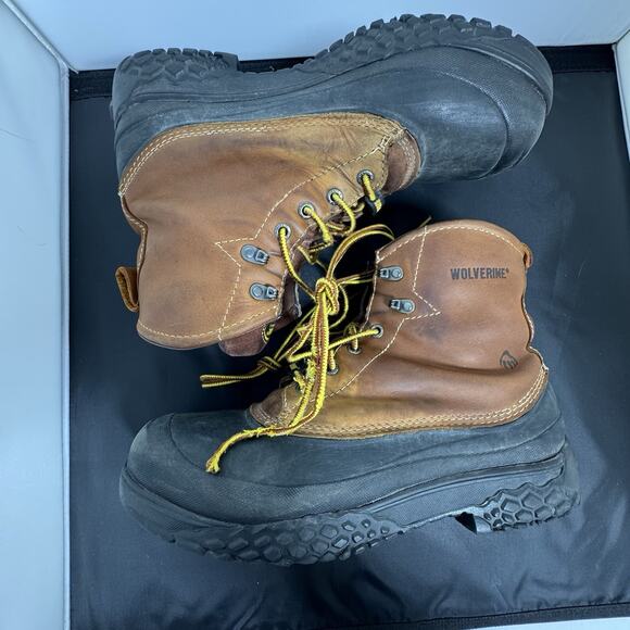 Wolverine SwampMonster Waterproof Safety Toe Work Boots Brown 9.5M EH ASTM F2413 main image 9